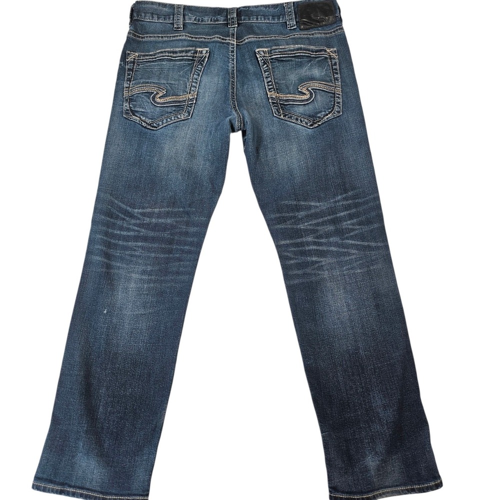 Silver Jeans Co Eddie Relaxed Fit Jeans Mens Size 36 Medium Wash Work Worn - Picture 2 of 16
